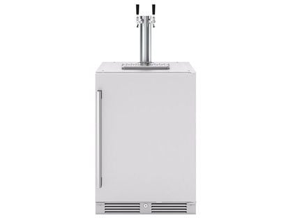 Zephyr Presrv 24-Inch 6 Cu. Ft. Reversible-Hinged Outdoor Rated Double Tap Kegerator with Locking Door