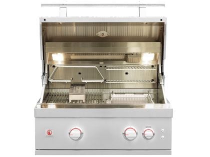 Summerset Quest 30-Inch 2 Burner Built-In Gas Grill with Rear Infrared Burner, Rotisserie Kit & Drop-In Griddle Plate
