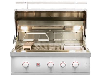 Summerset Quest 36-Inch 3 Burner Built-In Gas Grill with Rear Infrared Burner, Rotisserie Kit & Drop-In Griddle Plate