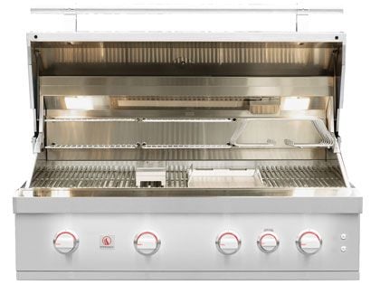 Summerset Quest 42-Inch 4 Burner Built-In Gas Grill with Rear Infrared Burner, Rotisserie Kit & Drop-In Griddle Plate