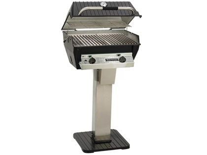 Broilmaster R3 Infrared Gas Grill On Stainless Steel Patio Post