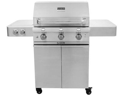 Saber Premium 500 32-Inch 3-Burner Infrared Propane Gas Grill With Dual Ring Side Burner