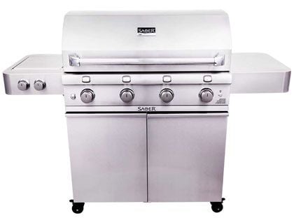 Saber Premium 670 40-Inch 3-Burner Infrared Propane Gas Grill With Dual Ring Side Burner 