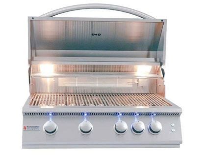RCS Premier Series 32-Inch 4-Burner Built-In Gas Grill With Rear Infrared Burner & Grill Lights