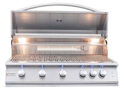 RCS Premier Series 40-Inch 5-Burner Built-In Gas Grill With Rear Infrared Burner & Grill Lights