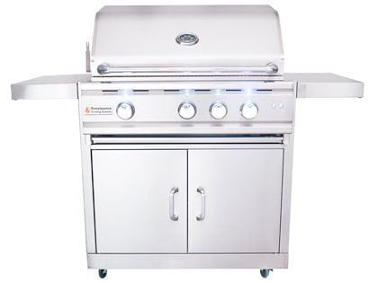 RCS Cutlass Pro Series 30-Inch 4-Burner Built-In Gas Grill with Rear Infrared Burner & LED Lighting