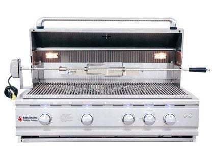 RCS Cutlass Pro Series 38-Inch 4-Burner Built-In Gas Grill with Rear Infrared Burner & LED Lighting