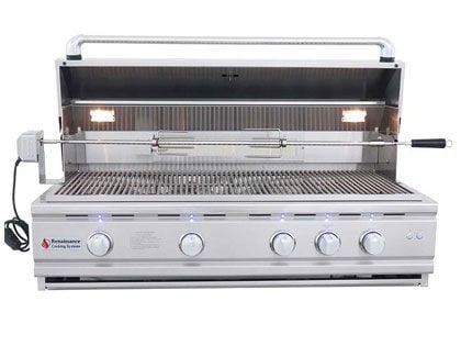 RCS Cutlass Pro Series 42-Inch 4-Burner Built-In Gas Grill with Rear Infrared Burner & LED Lighting