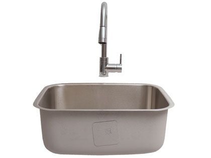 RCS 23 X 18-Inch 18-Gauge Single Bowl Stainless Steel Undermount Sink With Hot/Cold Faucet