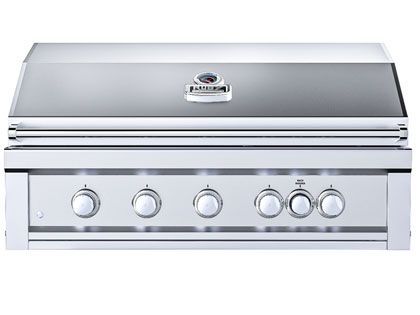 Sunstone Ruby Series 42-Inch 5-Burner Built-In Gas Grill with Pro-Sear, LED Lights, IR Burner & Rotisserie Kit