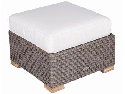 Sanibel Wicker Patio Ottoman with Sunbrella Canvas Cushion