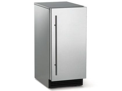 Scotsman Brilliance 65 Lb. 15-Inch Indoor & Outdoor Rated Gourmet Ice Machine With Pump Assist - Stainless Steel Cabinet & Front
