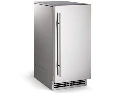 Scotsman Brilliance 110 Lb. 15-Inch Indoor & Outdoor Rated Nugget Ice Machine With Pump Assist - Stainless Steel Cabinet & Front