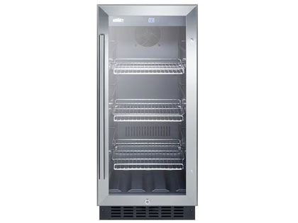 Summit 15-Inch 2.45 Cu. Ft. Beverage Center - Stainless Steel / Black Cabinet