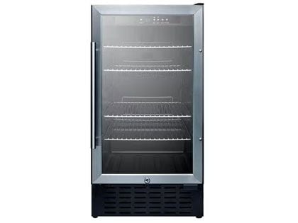 Summit 18-Inch 2.7 Cu. Ft. Commercial Rated Beverage Refrigerator - Stainless Steel / Black Cabinet