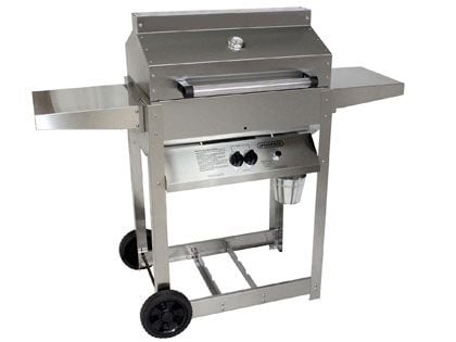 Phoenix Stainless Steel Riveted Gas Grill Head On Stainless Steel Cart