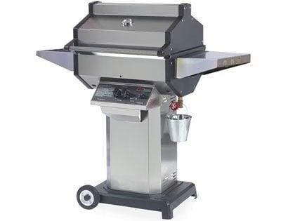 Phoenix Stainless Steel Gas Grill Head On Stainless Steel Pedestal Cart With Aluminum Base