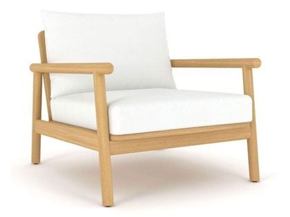Seville Teak Club Chair with White Cushions