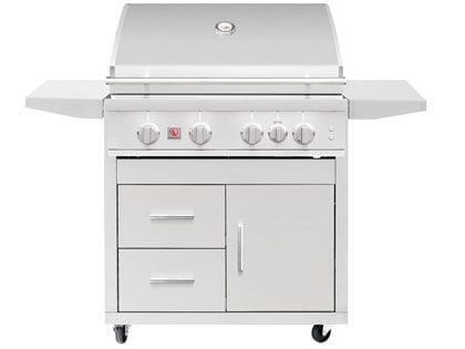 Summerset Sizzler Pro 32-Inch 4-Burner Gas Grill With Rear Infrared Burner on Deluxe Cart