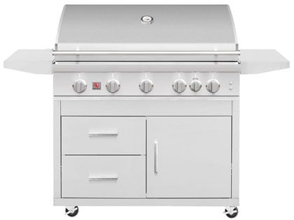 Summerset Sizzler Pro 40-Inch 5-Burner Gas Grill With Rear Infrared Burner on Deluxe Cart