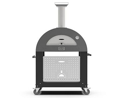Alfa Moderno 3 Pizze 43-Inch Gas Pizza Oven and Oven Base - Anthracite Gray