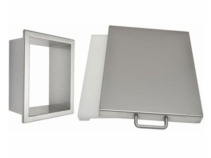 Sole Gourmet 12-Inch Stainless Steel Trash Chute with Cutting Board & Cover