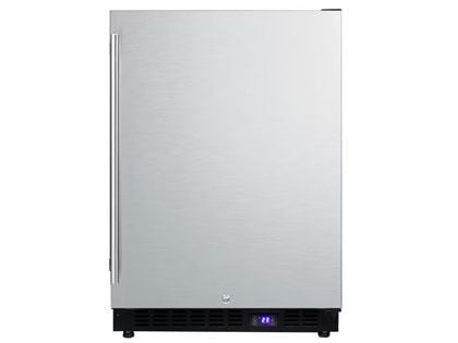 Summit 24-Inch 3.72 Cu. Ft. Outdoor Rated Compact Freezer - Stainless Steel / Black Cabinet