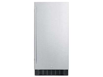 Summit 15-Inch 3.0 Cu. Ft. Commercial Outdoor Rated Beverage Refrigerator - Stainless Steel / Black Cabinet
