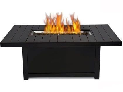 Plank and Hide Rectangle Functional Gas Firepit - Black & Wenge