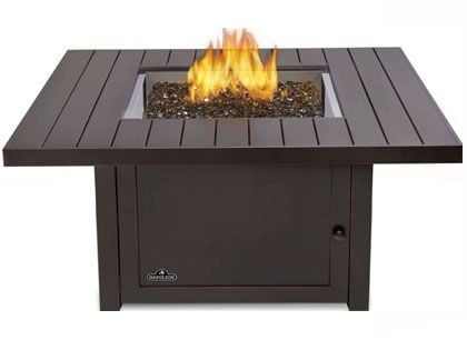 Plank and Hide Rectangle Functional Gas Firepit - Black & Wenge
