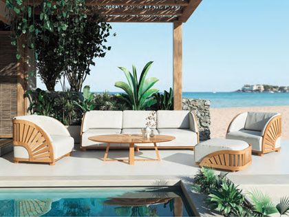 Sunburst 5-Piece Deep Seating Teak Sofa Set