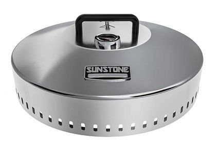 Sunstone 24-Inch Diameter Stainless Steel Large Hood with Exhaust/Temperature Gauge and Sturdy Handle