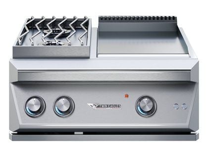 Twin Eagles 30-Inch Built-In Dine & Breakfast Club Gas Double Burners & Teppanyaki Grill Combo