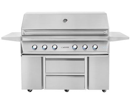 Twin Eagles 54-Inch 4-Burner Gas Grill with Sear Zone & Two Infrared Rotisserie Burners On Deluxe Cart