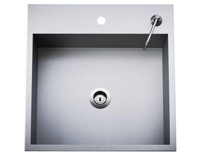 Twin Eagles 24-Inch Drop-In Stainless Steel Sink with Lid & Soap Dispenser