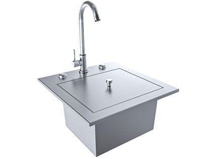 Sunstone Texan Series 15-Inch Outdoor Rated Stainless Steel Bar Sink with Faucet