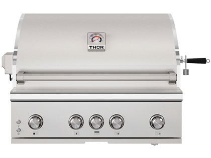 THOR Kitchen Gordon Ramsey Series 36-Inch 4-Burner Built-In Gas Grill With Ceramic Infrared Burner, Rear Burner & Rotisserie Kit
