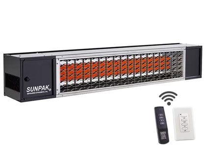 Sunpak TSR 48-Inch 34,000 BTU Gas Two-Stage Infrared Patio Heater With Wireless Remote - Black