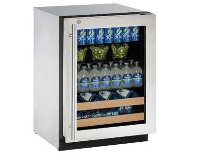 U-Line 2000 Series 24-Inch 4.9 Cu. Ft. Right Hinge Beverage Center With Lock - Stainless Steel