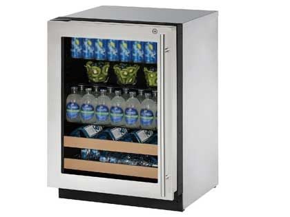 U-Line 2000 Series 24-Inch 4.9 Cu. Ft. Left Hinge Beverage Center With Lock - Stainless Steel