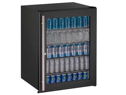 U-Line ADA Series 24-Inch 5.4 Cu. Ft. Built-In ADA Compliant Refrigerator With Glass Door And Lock - Black