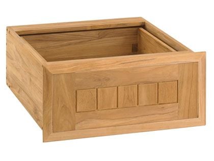 Pacific Teak Millworks 18-Inch Cottage Panel Teak Wood Single Drawer