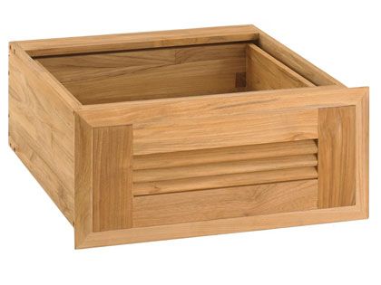Pacific Teak Millworks 18-Inch Louvered Panel Teak Wood Single Drawer