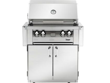 Vintage Grills 30-Inch Freestanding Gas Grill with Flush Mounted Infrared Rotisserie Burner and Dedicated Smoker Burner