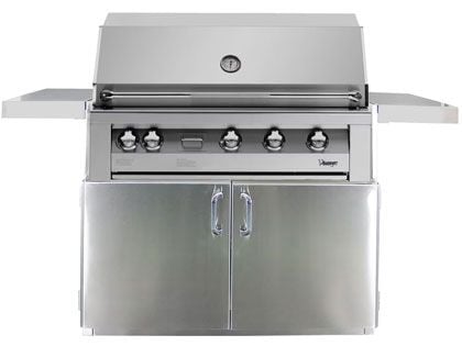 Vintage Grills 42-Inch Freestanding Gas Grill with Flush Mounted Infrared Rotisserie Burner, Dedicated Smoker Burner and Sear Zone