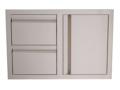 RCS Valiant Series 33-Inch Stainless Steel Access Door & Double Drawer Combo with Soft Close - Right Hinge