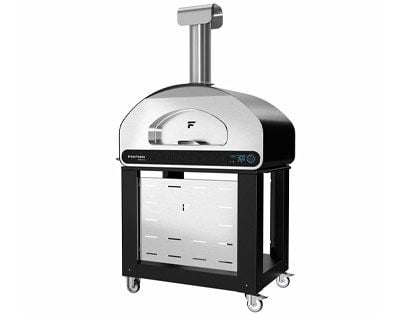 Volta 90 Hybrid Gas & Wood-Fired Pizza Oven with Smart WiFi Control Module & Dual Food Probes on Cart - Black