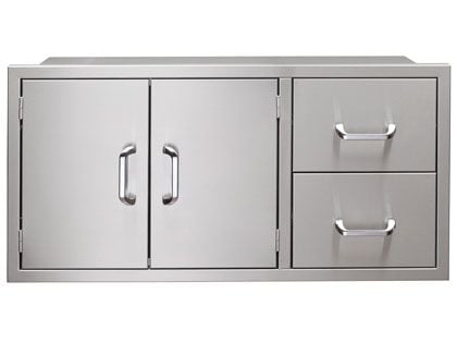 Vintage Grills 56-Inch Enclosed Double Door & Drawer Combo Pantry