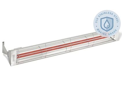 Infratech WD-Series 61 1/4-Inch 6000W Marine Grade Dual Element Electric Infrared Patio Heater - Stainless Steel