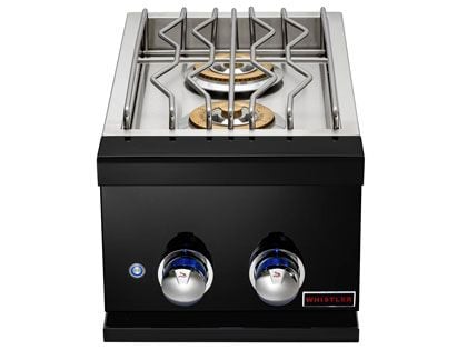 Whistler Built-In Gas Prime Double Side Burner with Lid - Black Stainless Steel